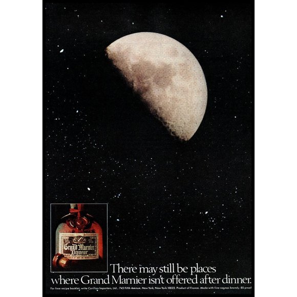 1978 Grand Marnier Liqueur Vintage Print Ad Starry Night Sky Moon Wall Art Photo - Picture 1 of 1